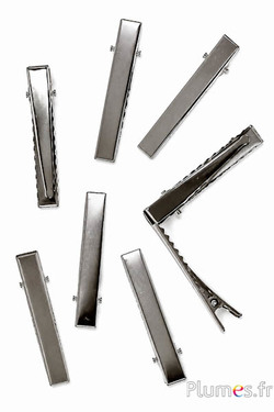 Krokodil haarspeldjes - 8 x 47 mm - zilver